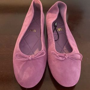 Zara purple suede ballet flats.  Never worn